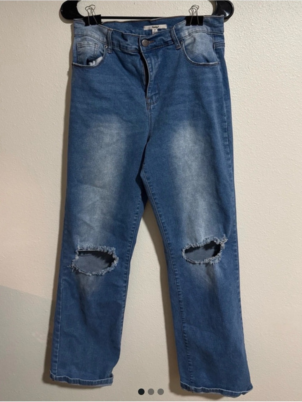 Papaya Blue Distressed Flare Jeans